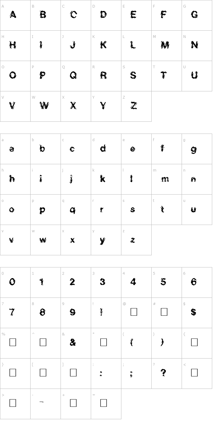 Character Map Lower-WestSide Regular Font