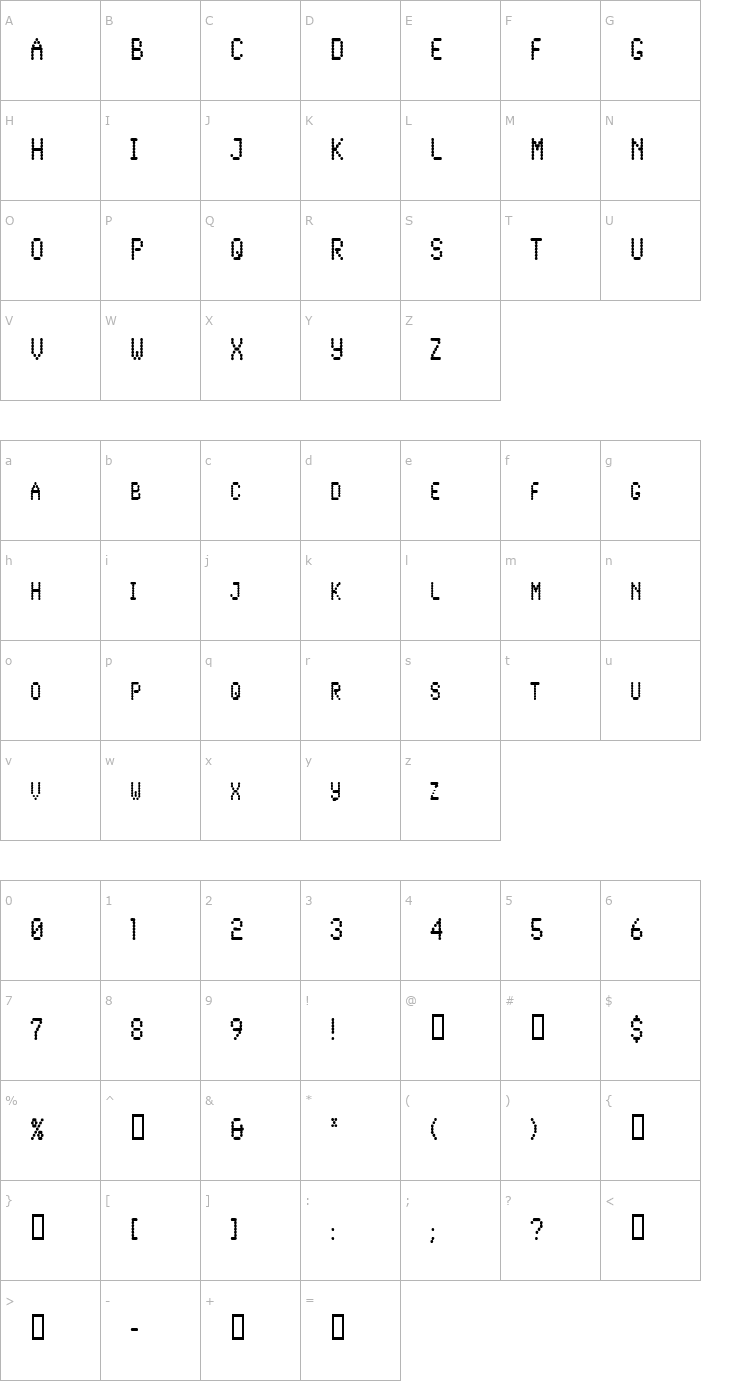 Character Map LowtechCondensed Font