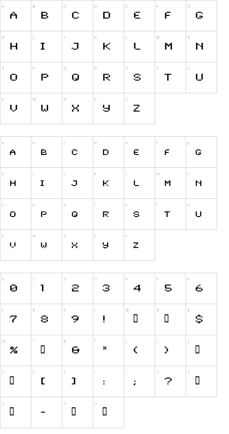 Character Map LowtechExtended Font