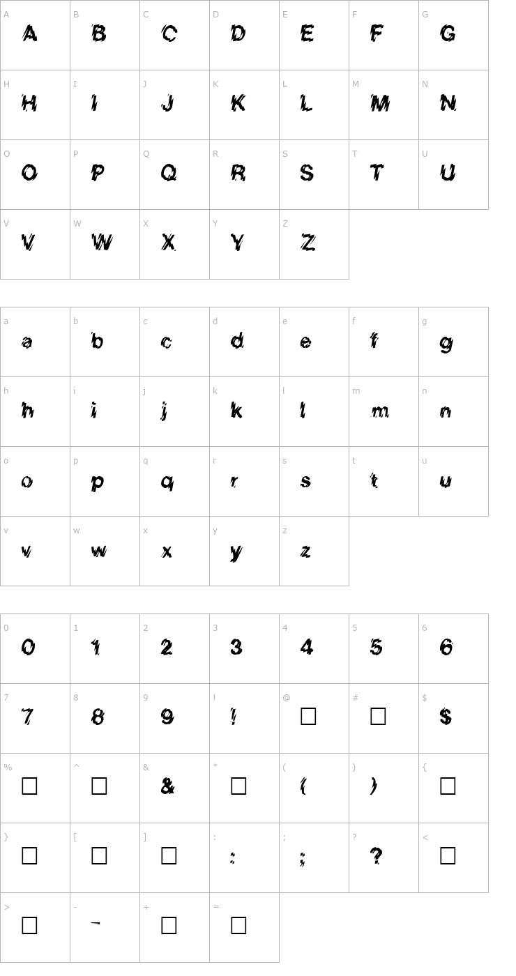 Character Map LowWe Regular Font