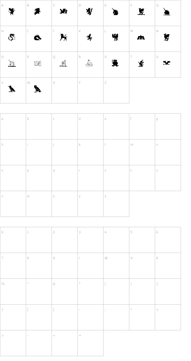 Character Map lpmyth2 Font