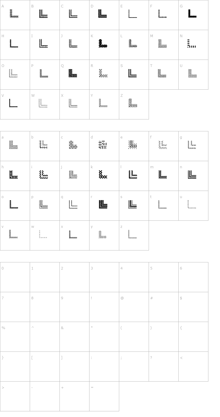 Character Map LSCorners2 Font