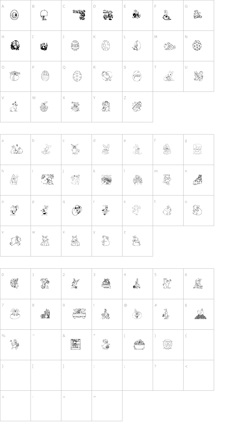 Character Map LSEasterDings Font