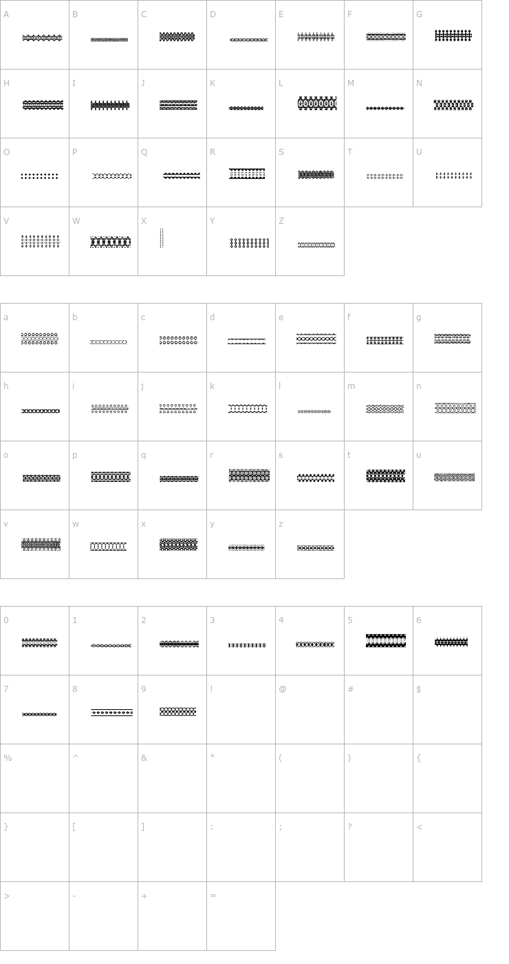 Character Map LSLines1 Font