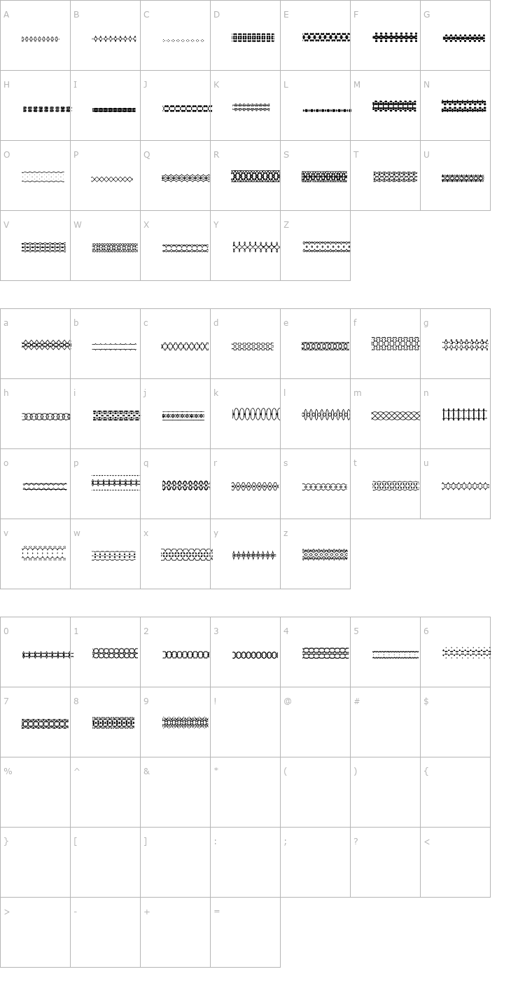 Character Map LSLines2 Font