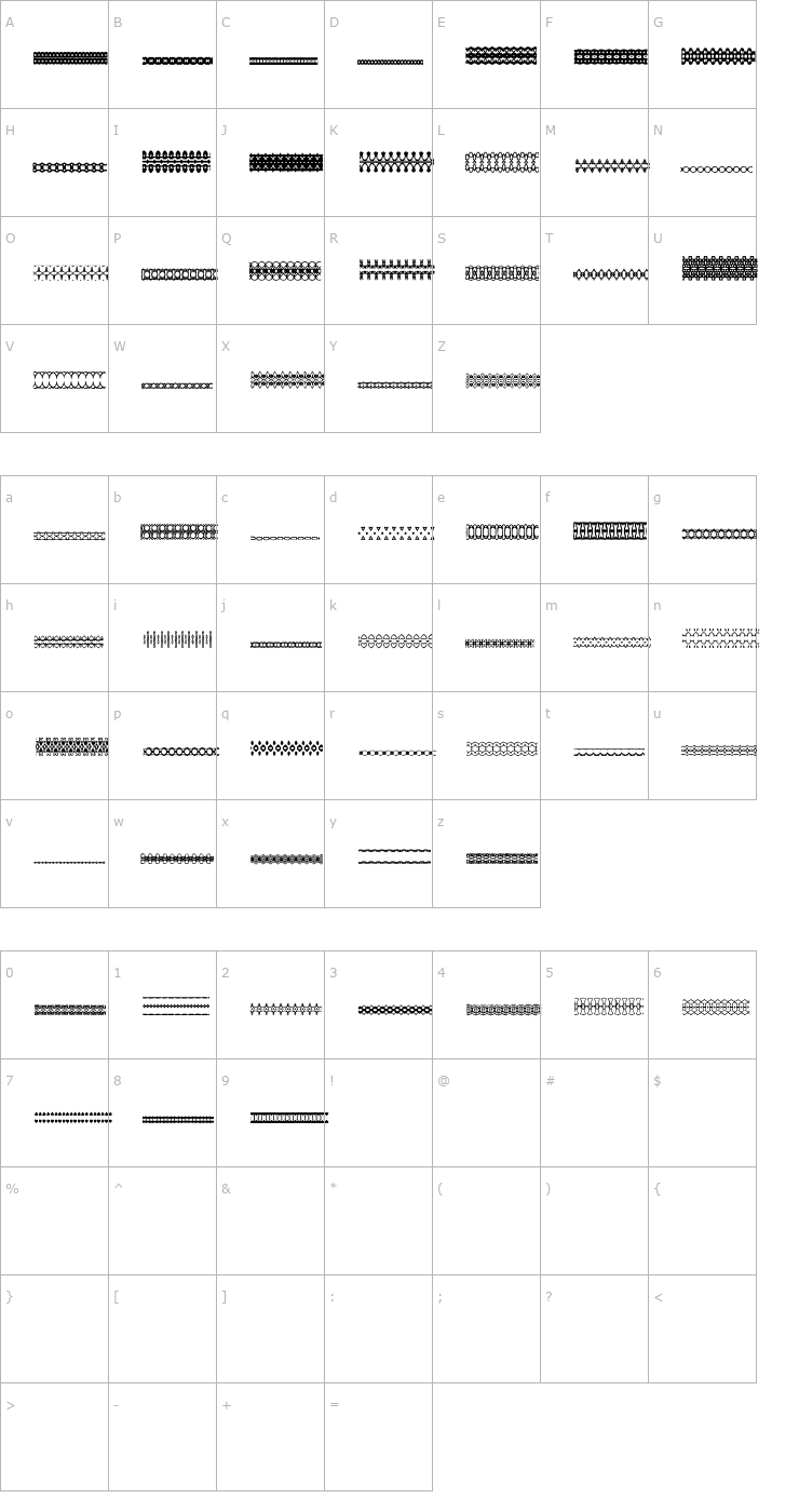 Character Map LSLines3 Font