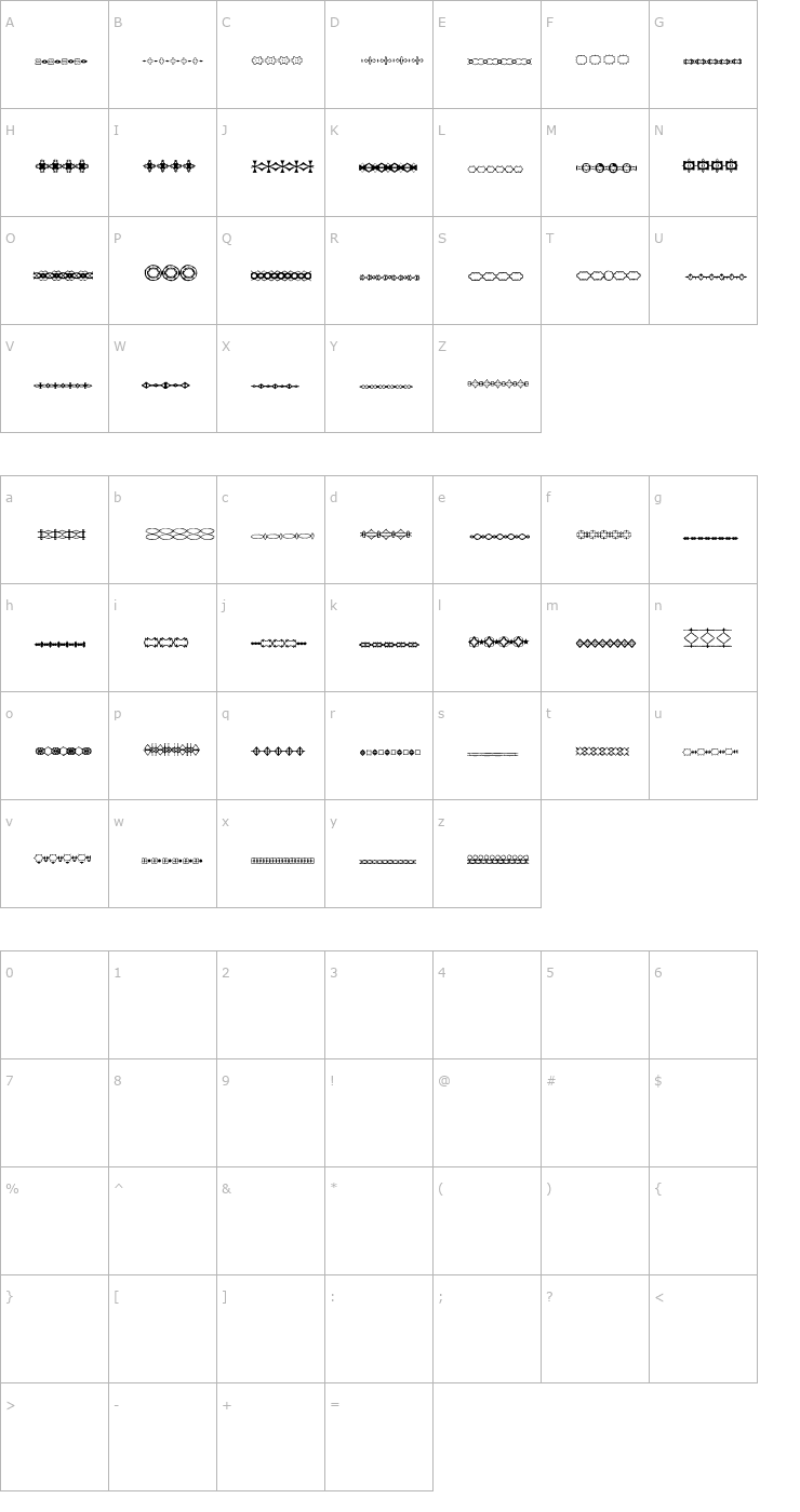 Character Map LSMoreDividers Font