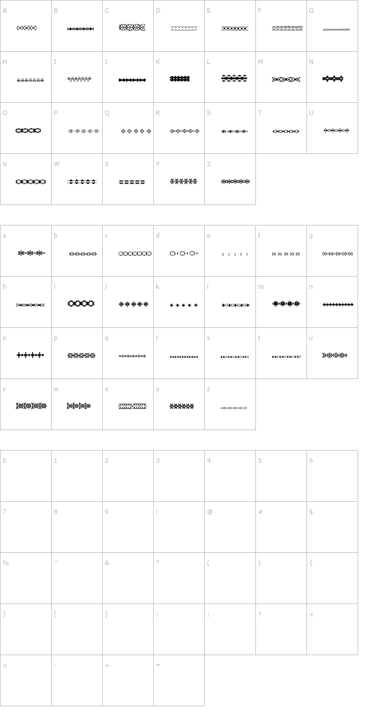 Character Map LSMoreDividers3 Font