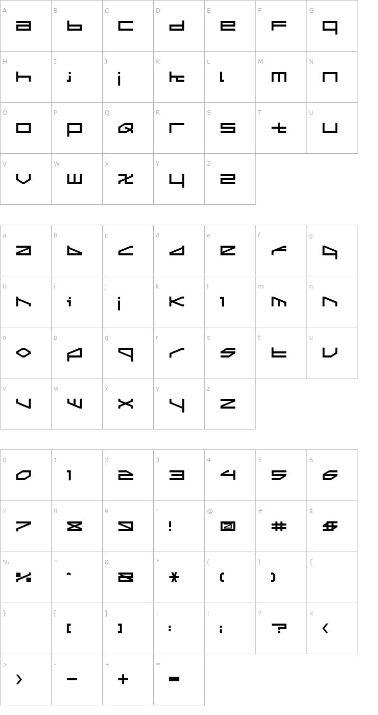 Character Map LTR-02: Morbid Vision Font