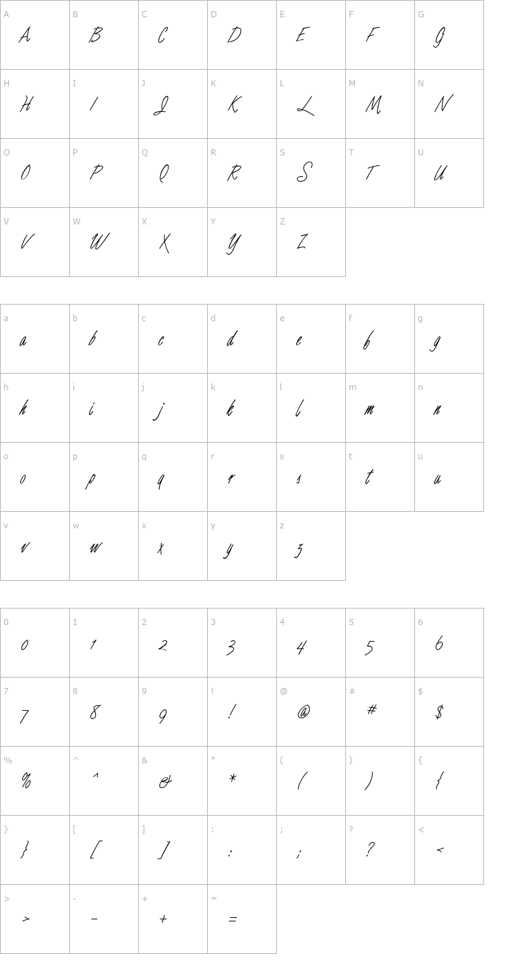 Character Map Luce Three Bold Font