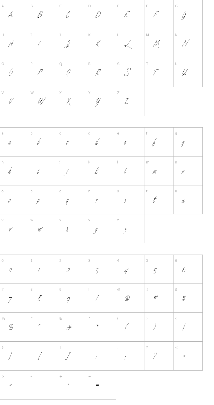 Character Map Luce Three Font