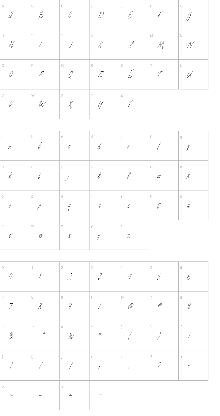 Character Map Luce Two Font