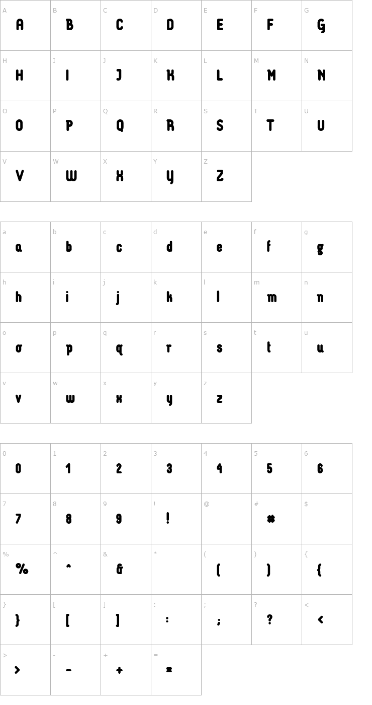 Character Map Luco Sans Font
