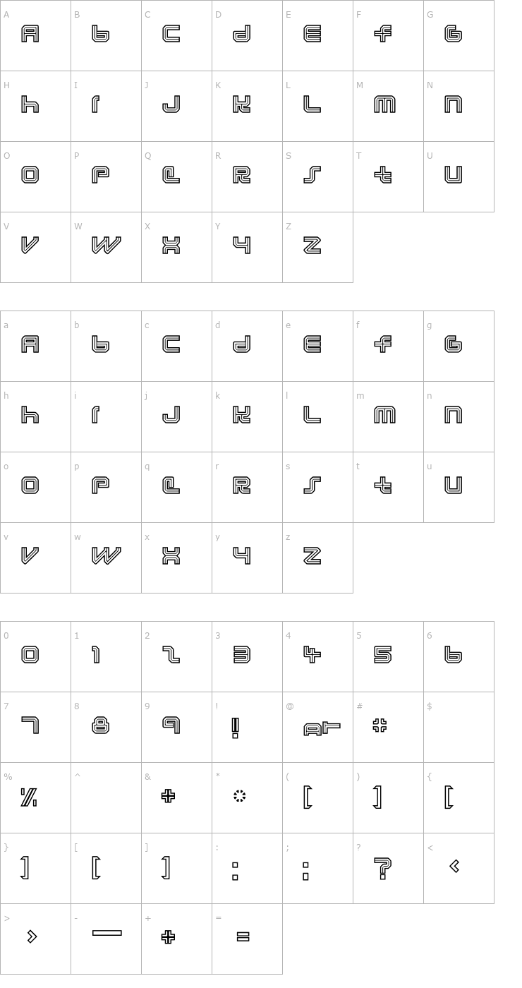 Character Map Lunaurora Font