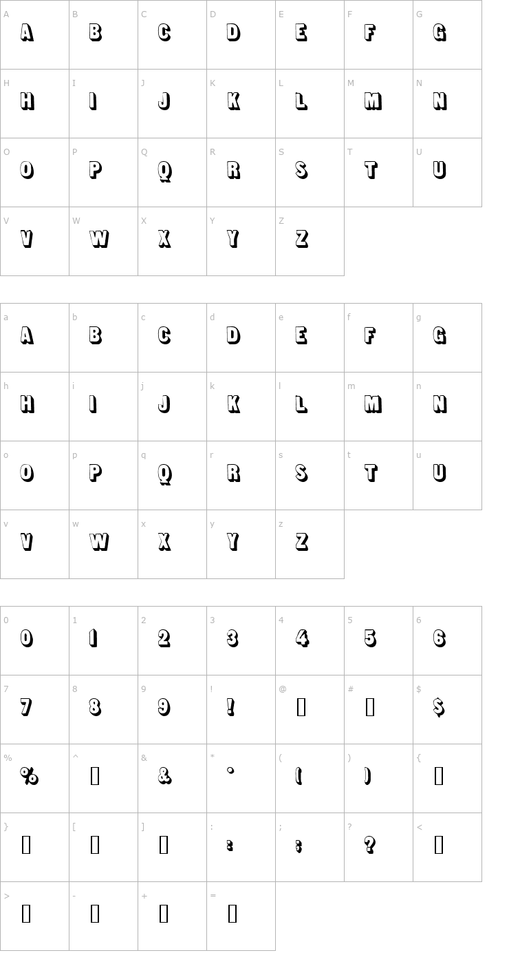 Character Map Lunch Font