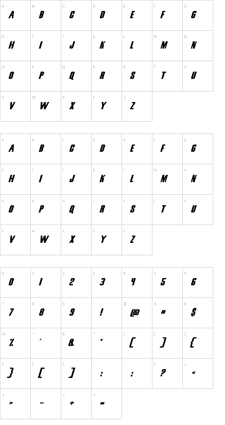 Character Map Lunch time Normal Font