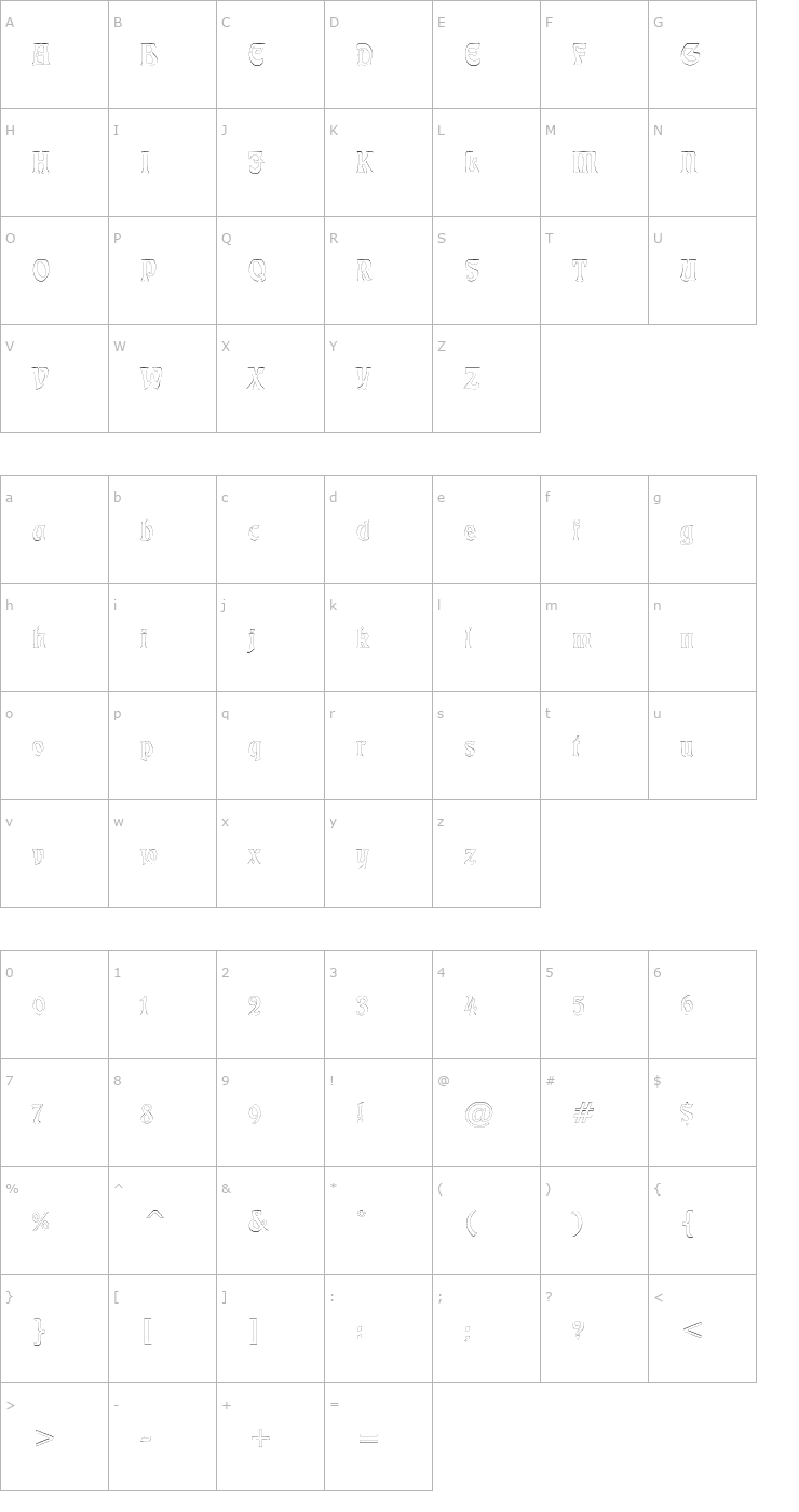 Character Map LushlifeOutline Font