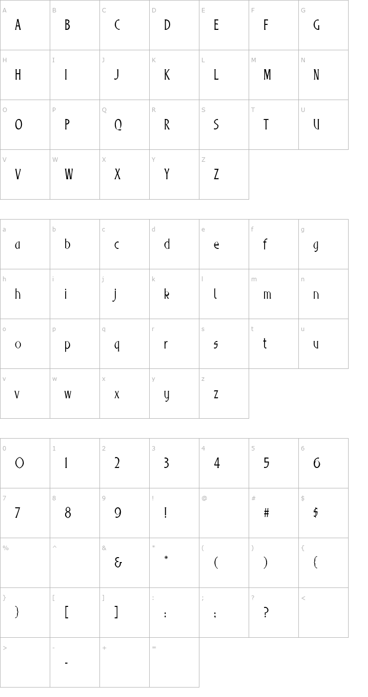 Character Map LutherFonts Font