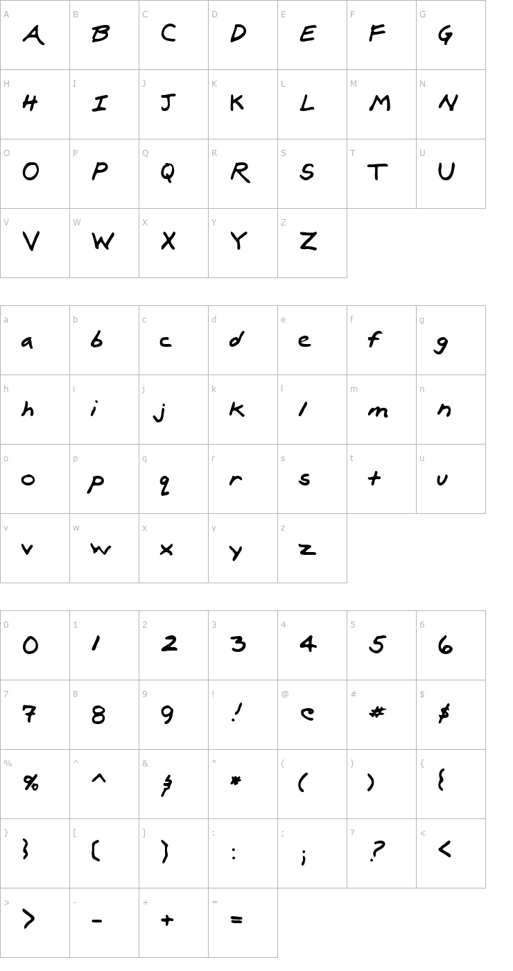 Character Map Lux Regular Font