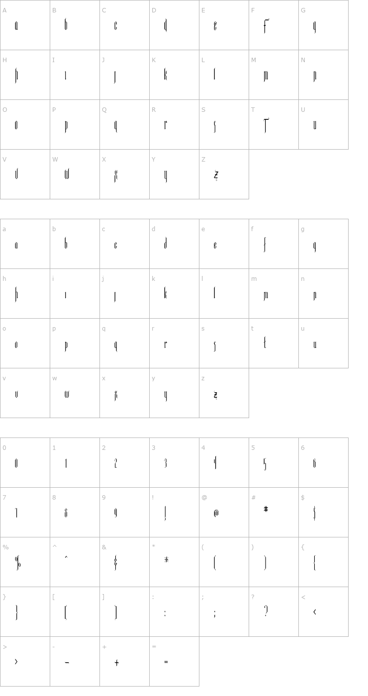 Character Map Luxembourg Cn Font