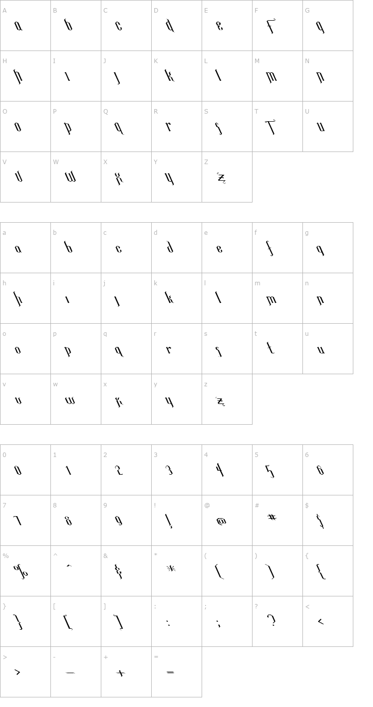 Character Map Luxembourg Ex Left Font