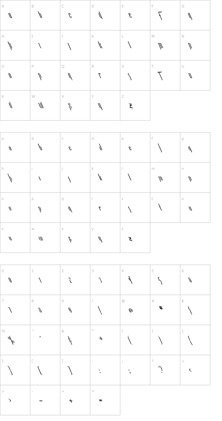 Character Map Luxembourg Lefty Font