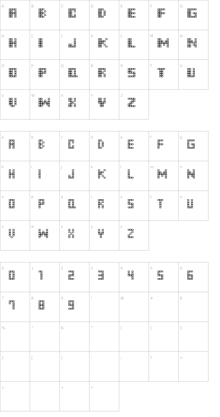 Character Map M31 Monkey Kong Font