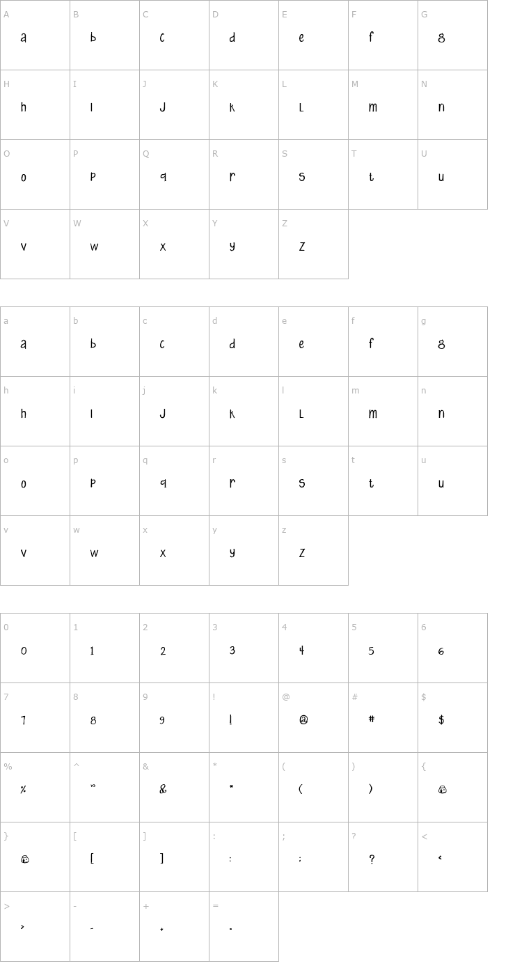 Character Map MA Fishy Font