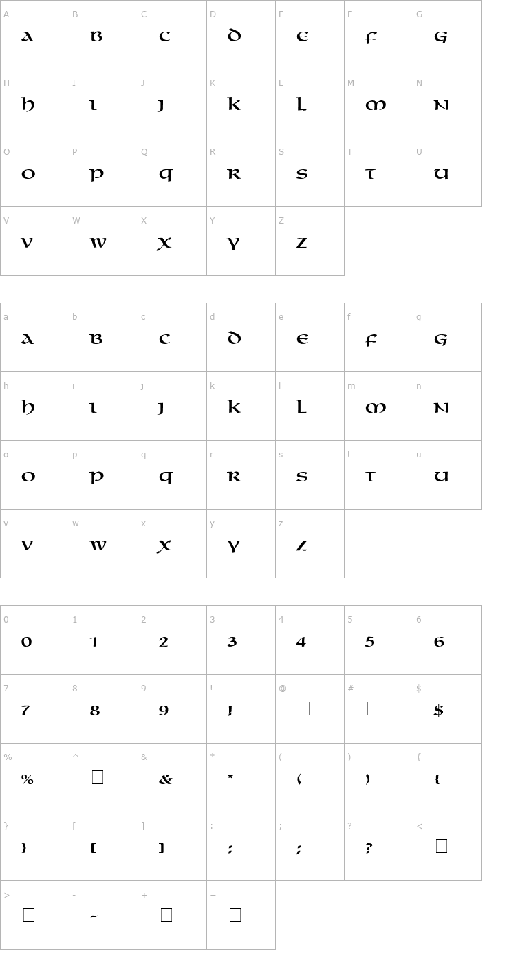 Character Map Macedon SSi Font