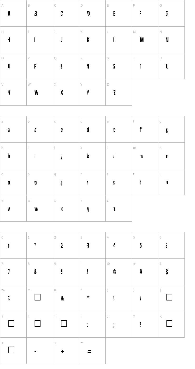 Character Map Maceo Regular Font