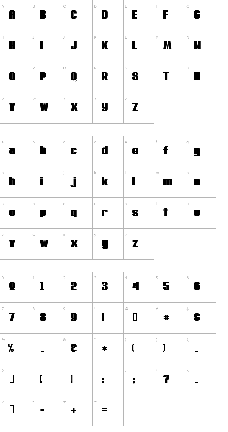 Character Map MachaCow Font