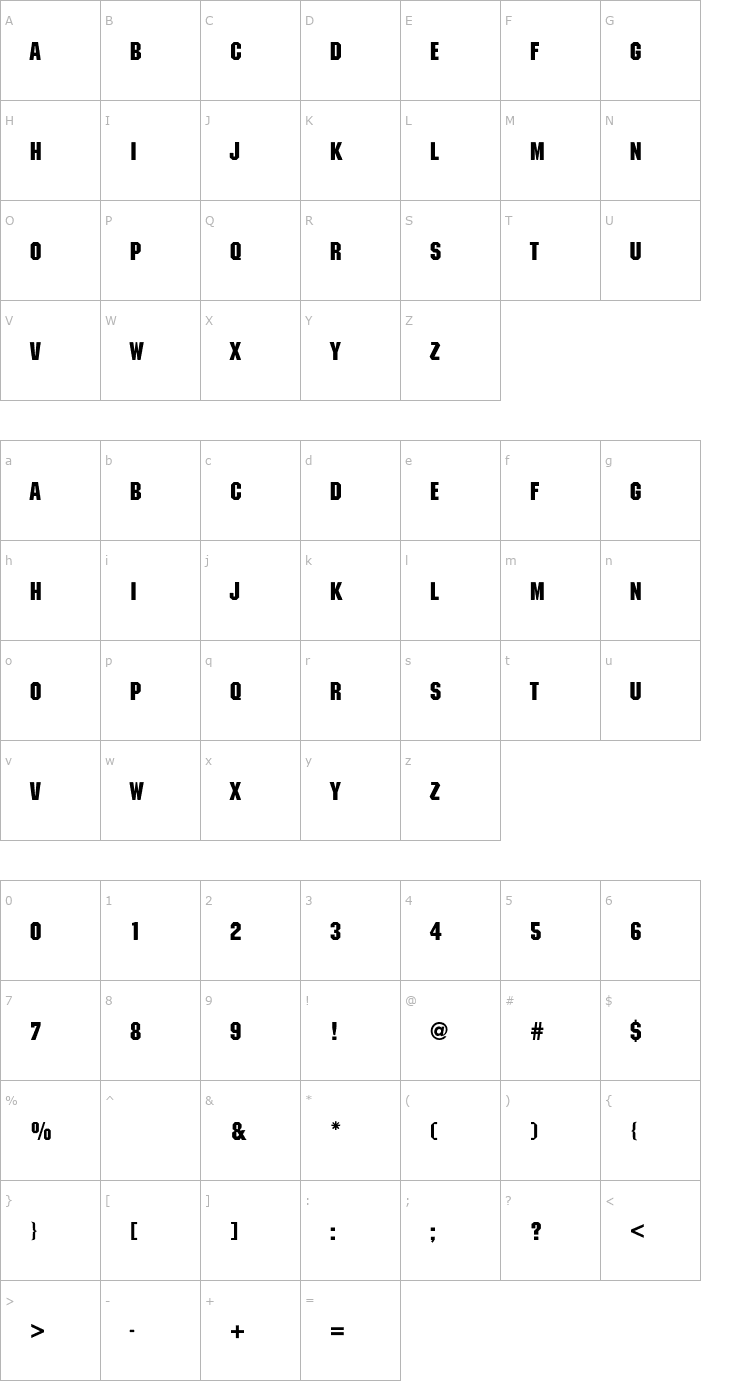 Character Map Machine-Light Font