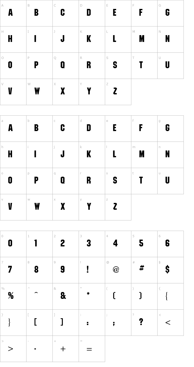 Character Map Machine Regular Font