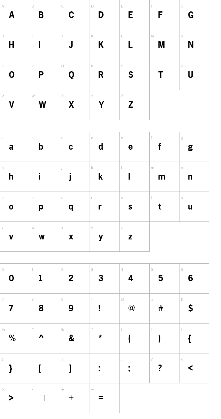 Character Map Macro Black SSi Bold Font