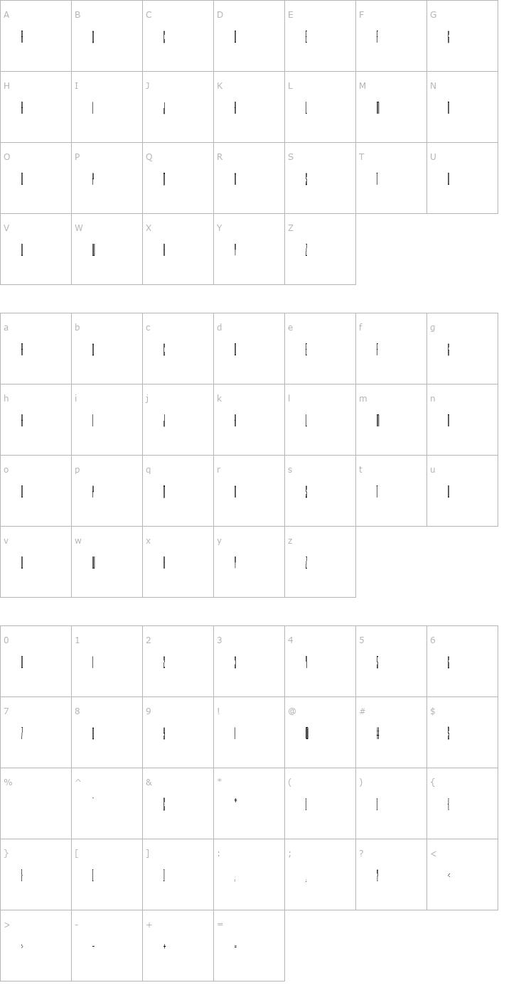 Character Map MacroscopicB Font