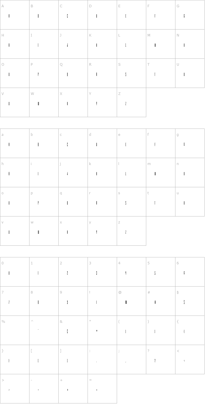 Character Map MacroscopicD Font