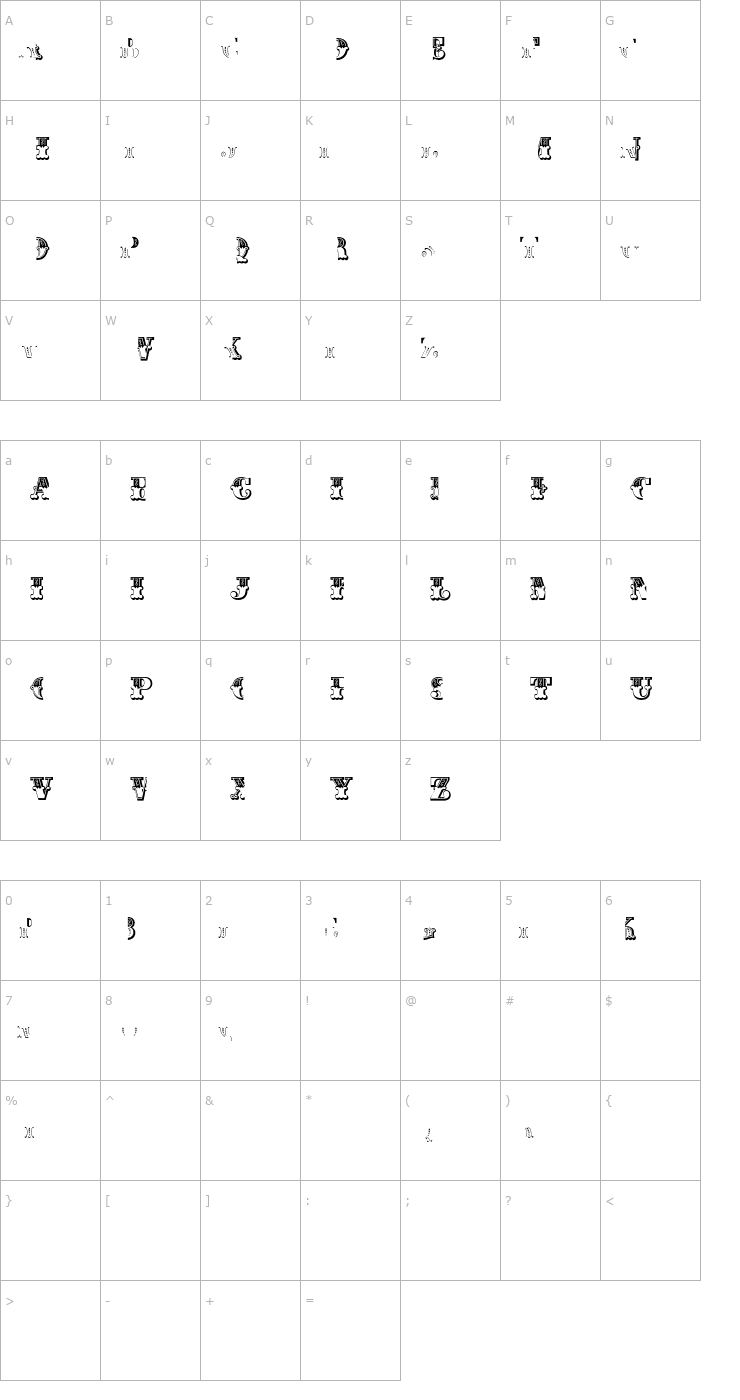 Character Map Madame Letters Font