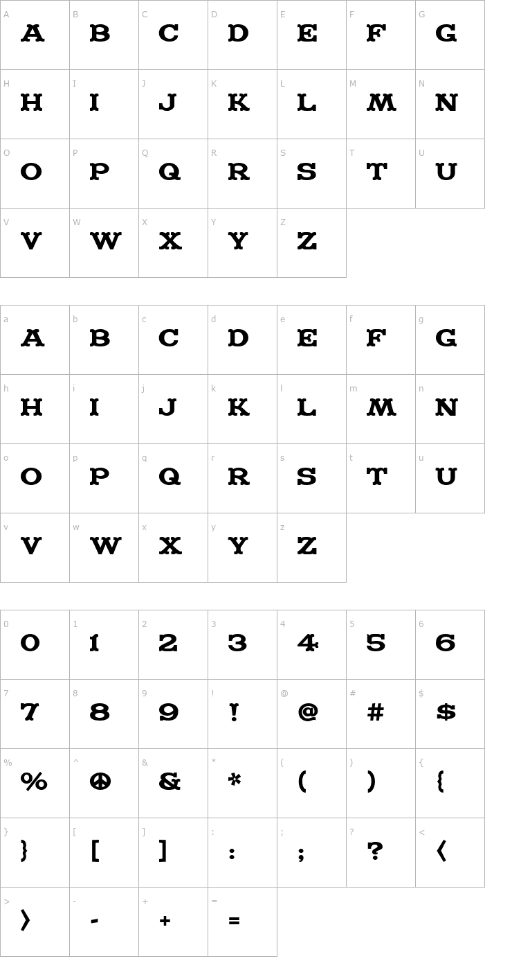 Character Map Madfont Normal Font
