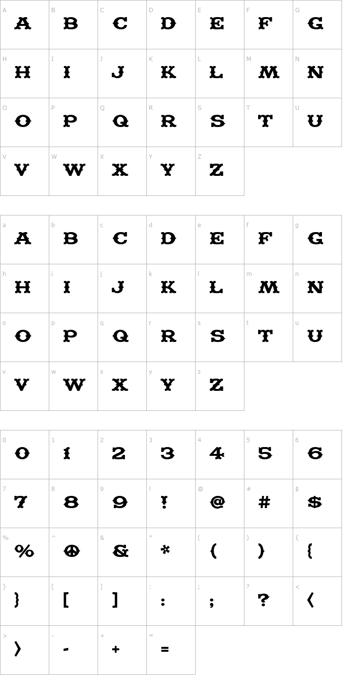 Character Map Madfont Thorns Font
