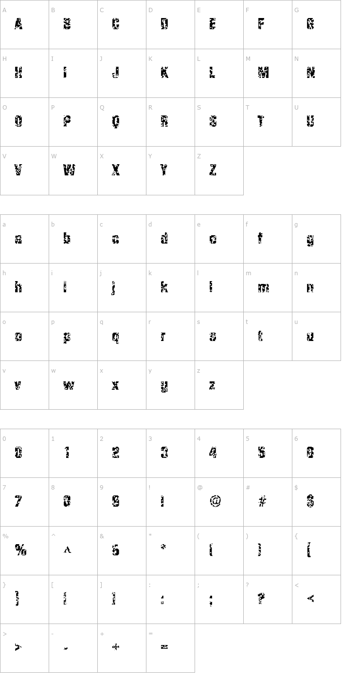 Character Map Mafia SF Font