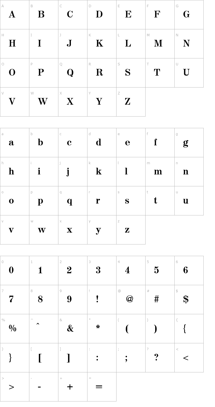 Character Map Magazine-Bold Font