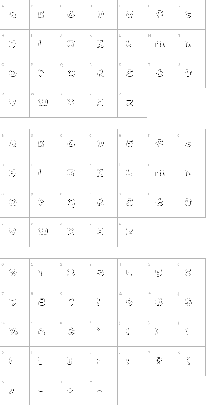 Character Map Magic Beans 3D Font