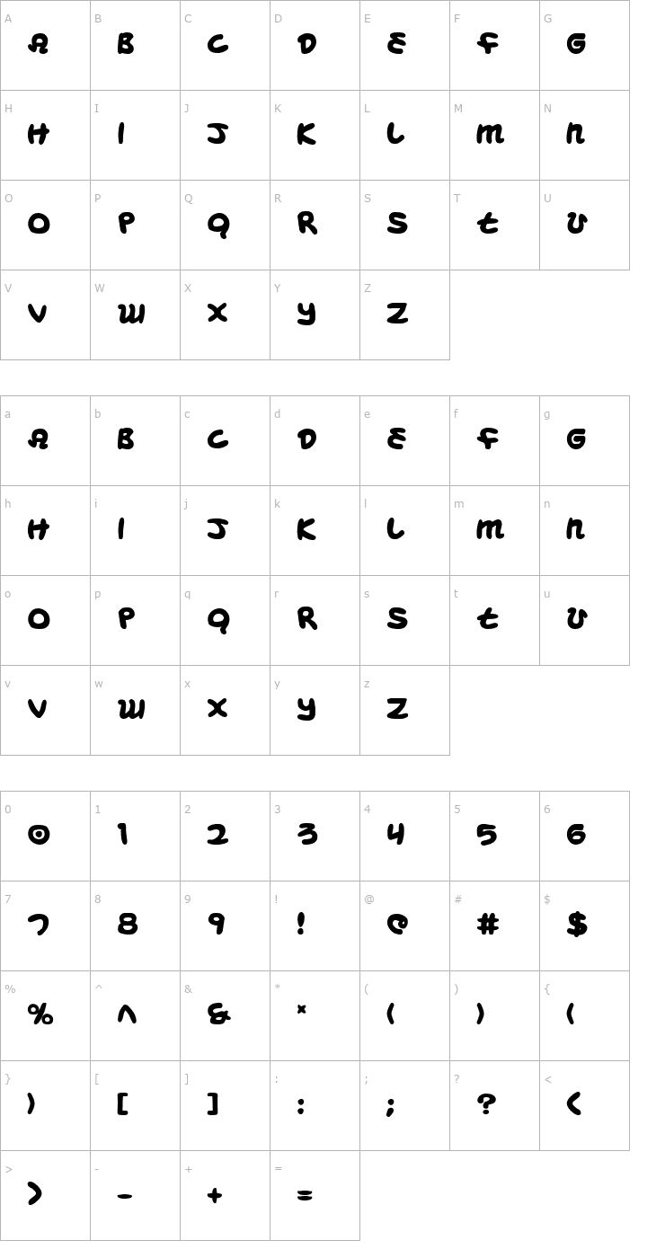 Character Map Magic Beans Bold Font