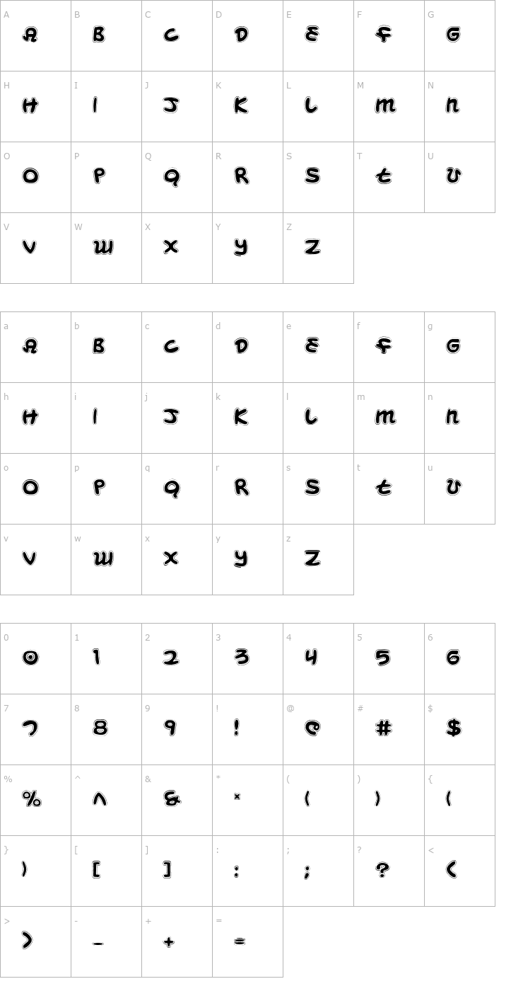 Character Map Magic Beans College Font