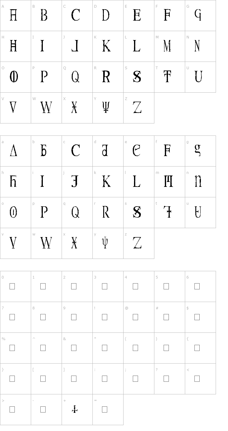 Character Map Magna Veritas Font
