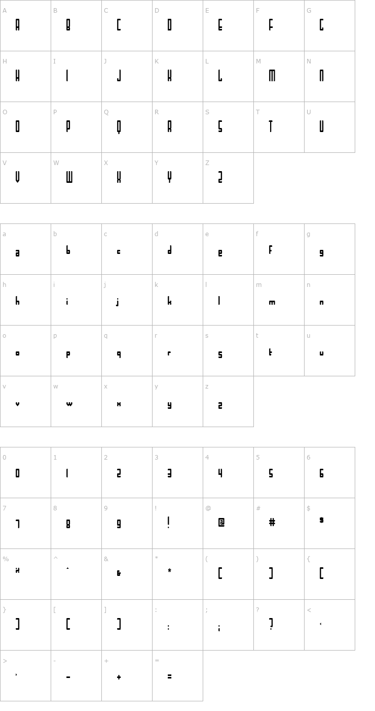 Character Map Mai Tai Font