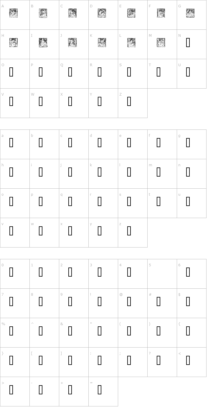 Character Map MaidensAM Font