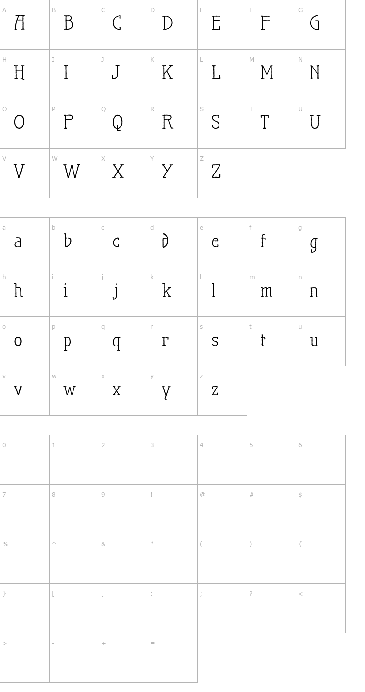Character Map Maiers Nr.21 Pro Font