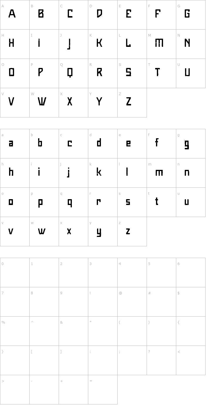 Character Map MaiersNr8-Halbfett Font