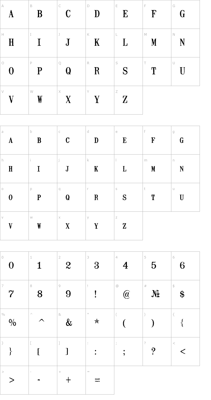 Character Map Mailart Rubberstamp Font